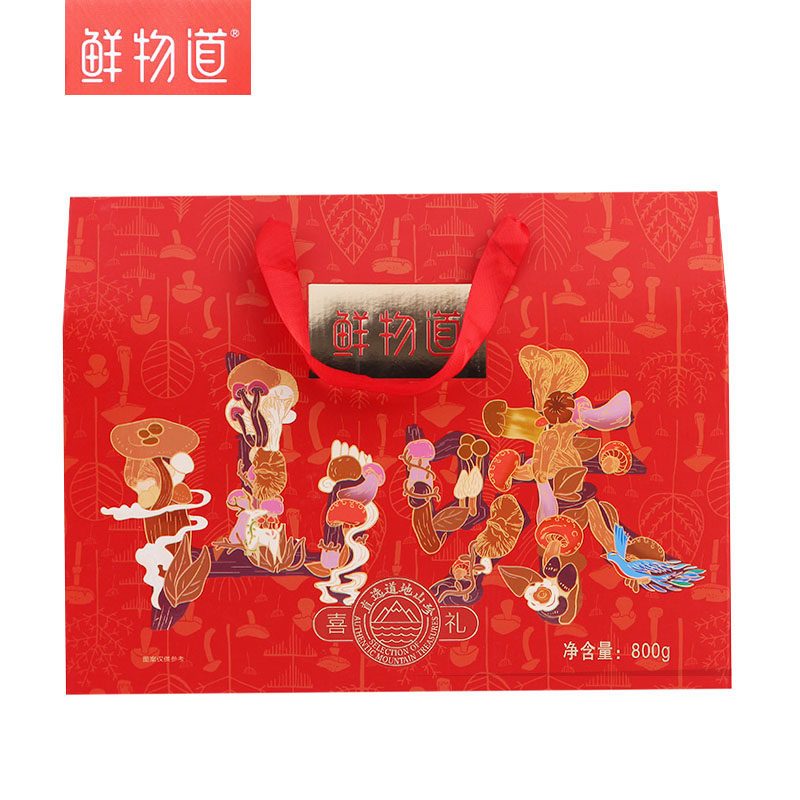 鲜物道 山味喜礼800g山珍 木耳鲍鱼菇南北干货野生菌组合装年货团购