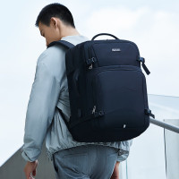 爱华仕(OIWAS)双肩包大容量15.6英寸商务笔记本电脑包 商务出差旅行背包黑色
