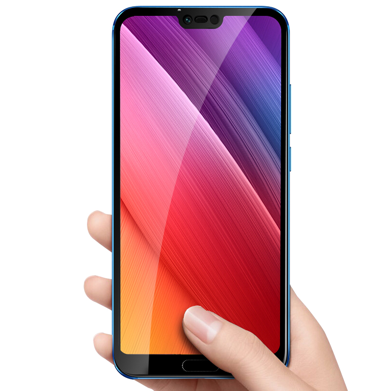 [买2送手机壳]轻万适用华为荣耀10钢化膜honor10全屏丝印黑色honor全屏高清手机贴膜高清大图