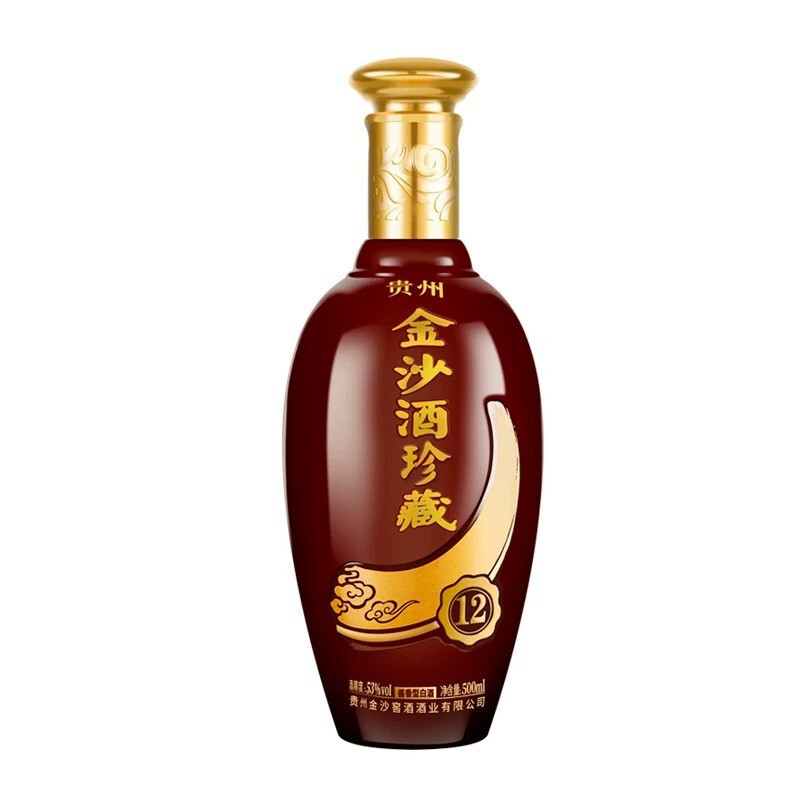 金沙回沙酒 金沙酒珍藏12 53度 酱香型白酒 500ml单瓶