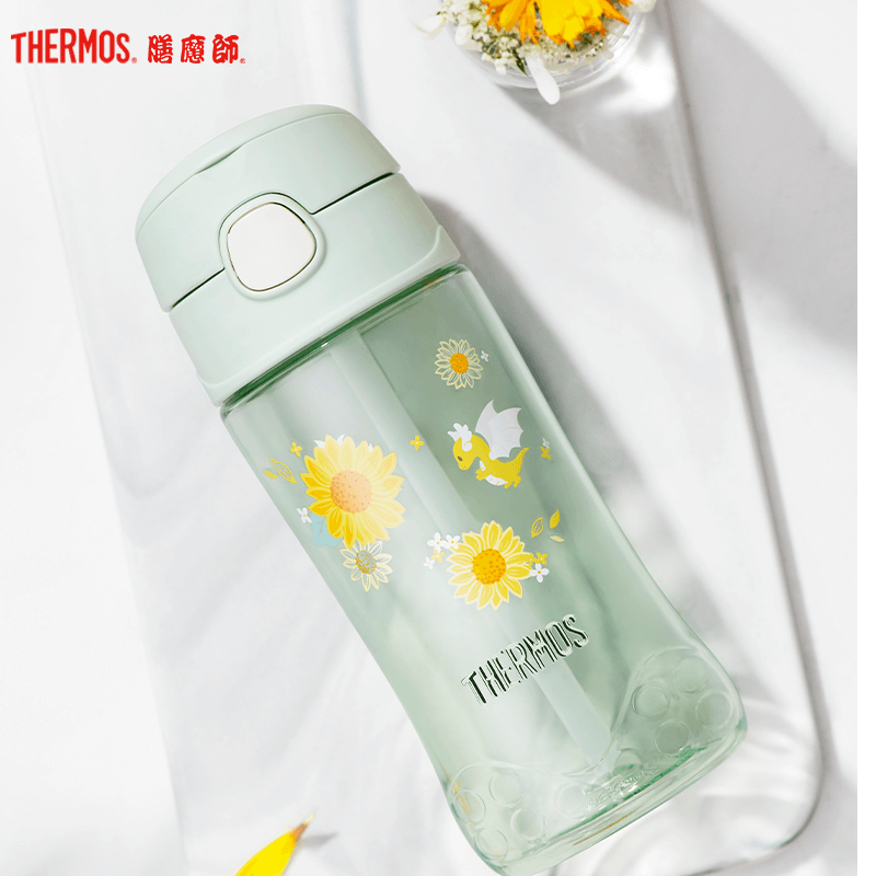 膳魔师,膳魔師(THERMOS)随手杯 塑料杯 TCSA-500 GR()500ml 朱一龙同款太阳花系列家用/通用