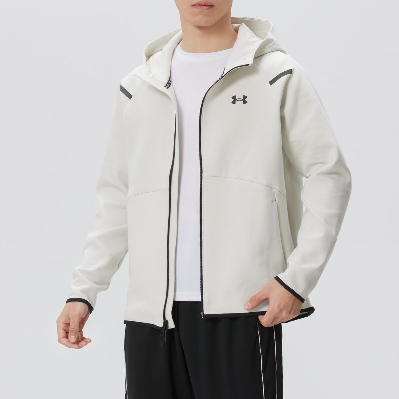 安德玛(under armour)男装外套新款运动服健身训练外套针织连帽夹克6013451-008 ZP高清大图