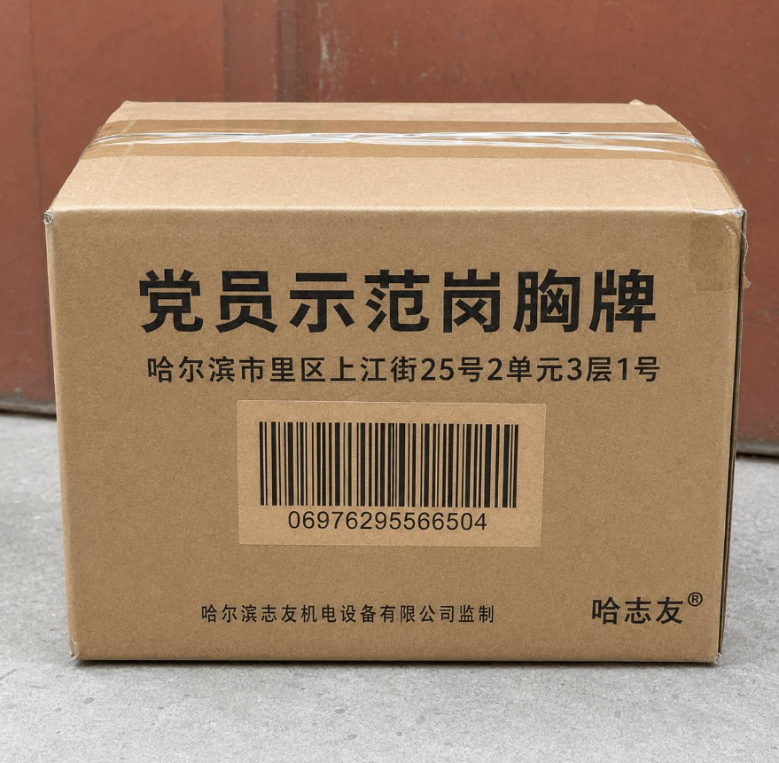哈志友 党员示范岗胸牌 别针款 67*25mm高清大图