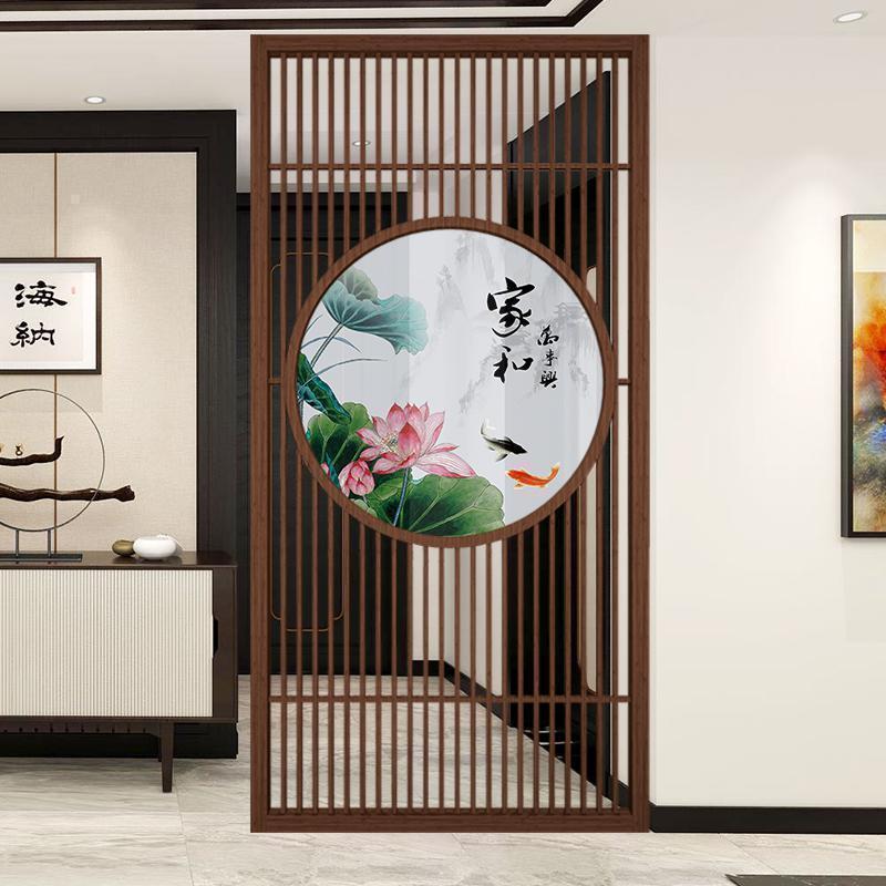 BONJEAN定制新中式实木屏风隔断墙客厅酒店茶室入户玄关格栅装饰办公座屏高清大图