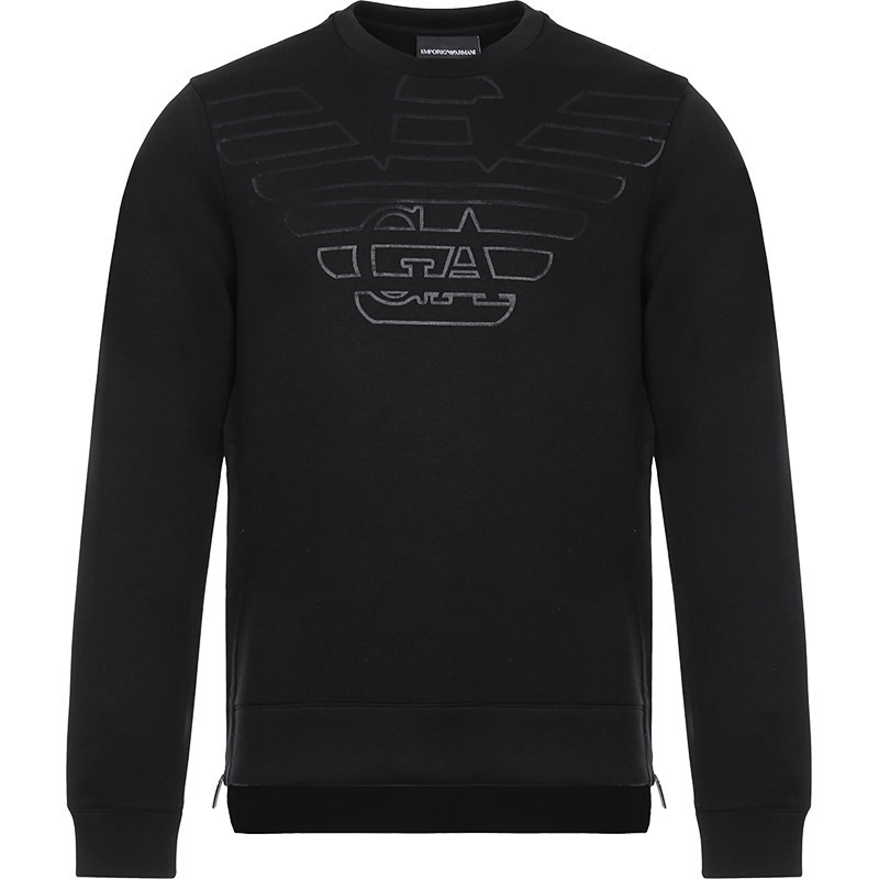 emporioarmani阿玛尼男士聚酯纤维圆领长袖卫衣运动衫6z1mp01jtyz
