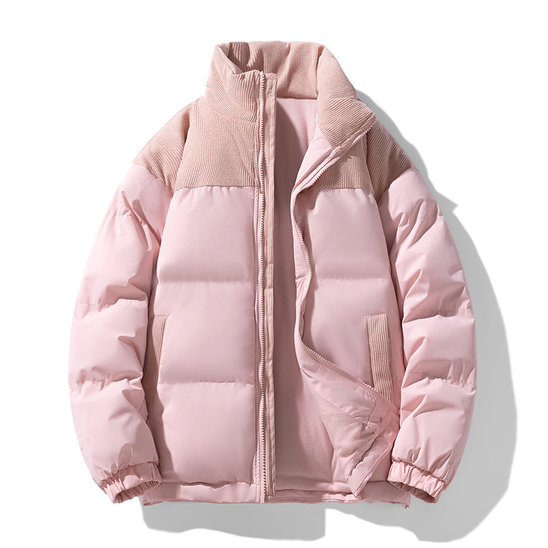 WASSUPNEST秋冬季新款加厚保暖潮流棉袄宽松休闲拼色男士厚款棉服高清大图