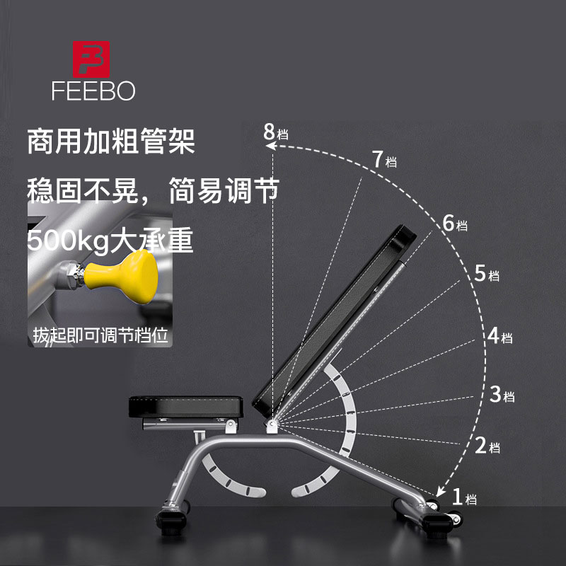 FEEBO菲柏哑铃椅家用商用可调节哑铃凳卧推凳健身房专用训练器械高清大图