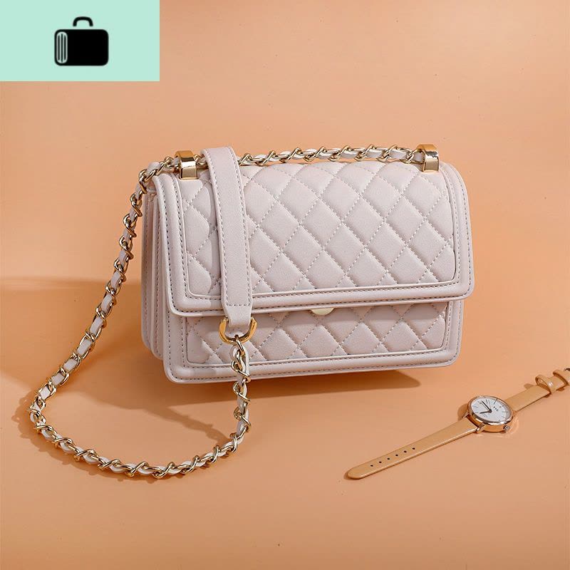 菱格链条女包单肩斜挎包包2020新款潮小众设计时尚百搭夏天小清新NEW LAKE女斜挎包图片