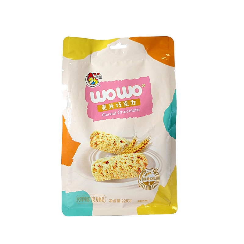 喔喔麦片巧克力袋装228g婚庆结婚喜糖年货休闲零食品(代可可脂) 喔喔麦片巧克力 228g*1袋