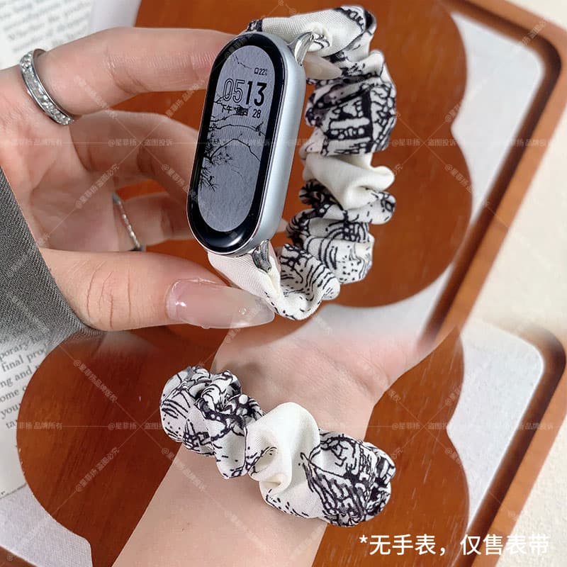 适用小米手环10表带大肠发圈手腕带9/8/7/6/5/4/3代NFC通用替换带智能配件小众高级感十九带新国风个性3264高清大图