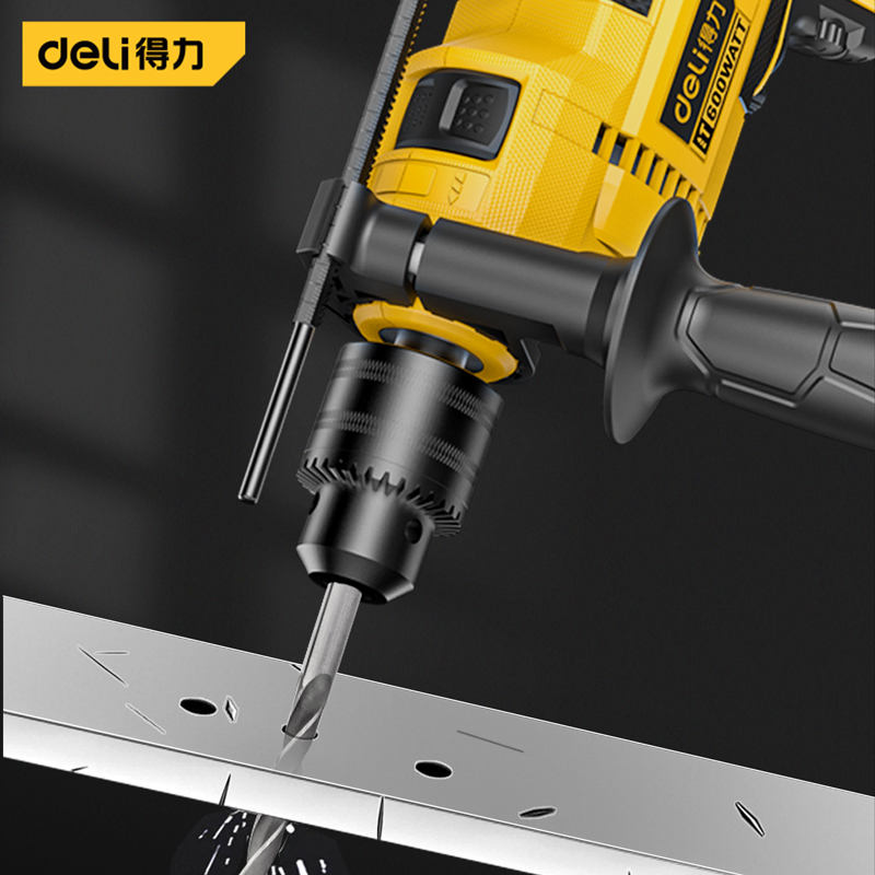 得力(deli)DL-CZ13-W1 600W冲击电钻家用轻型手电钻电动螺丝刀交流电钻