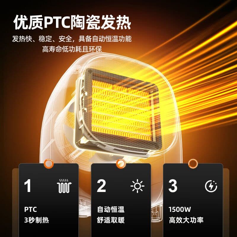 迈卡罗(MACAIIROOS)MC-NF151取暖器暖风机办公室电暖器家用电暖气小型电暖风迷你热风机学生桌面图片