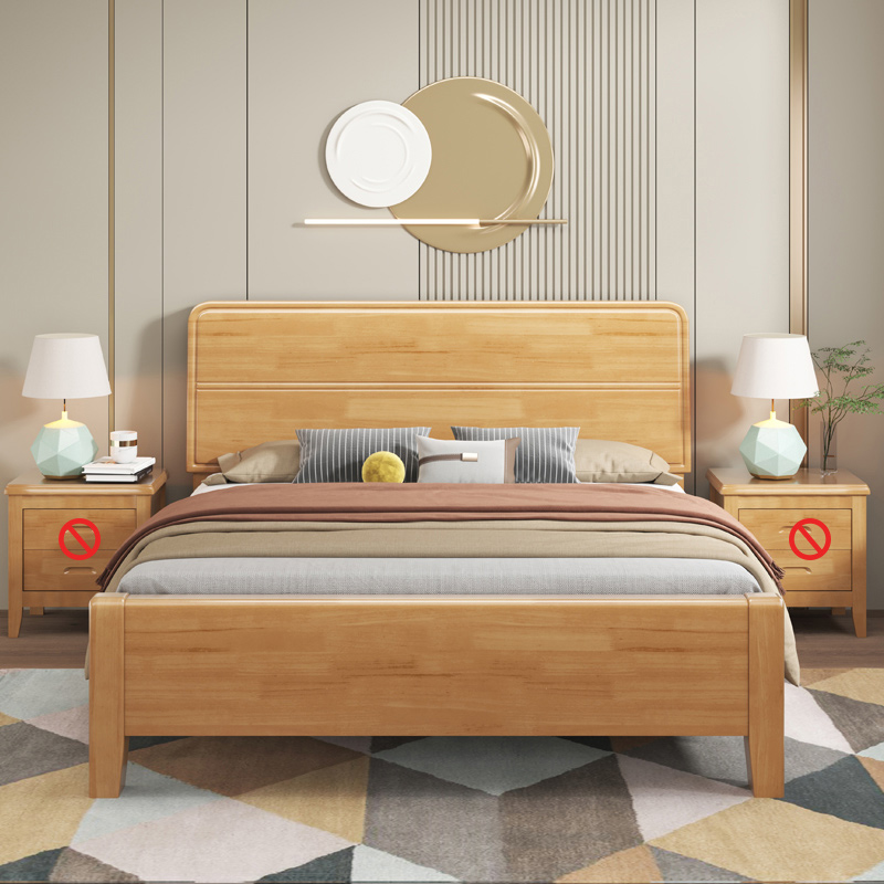 中豫鑫泽 ZYXZ4022902实木床简约1.2米单人床 榉木色高清大图