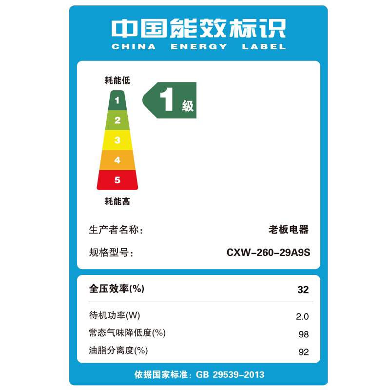 [灵犀系统]老板(ROBAM)油烟机 26m³变频抽油烟机 侧吸触控式吸油烟机 1100Pa静压 单油烟机29A9S