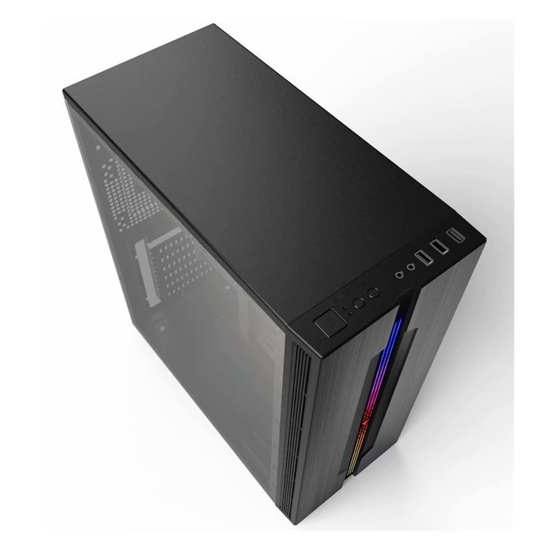 黑金9白色(1个风扇)|机箱电脑台式机atx大板背部走线rgb灯光usb3.0上置电源电脑主机箱V2