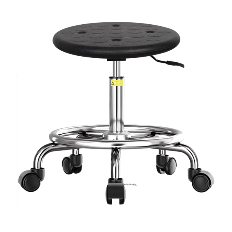臻远ZY-7937防静电椅子车间流水线升降椅子 42-56cm圈脚黑色轮子