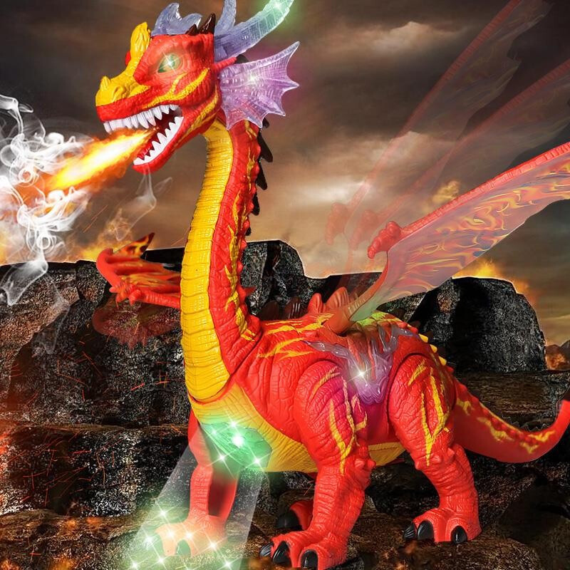 恐龙玩具仿真软胶大号霸王龙儿童动物玩具模型喷火下蛋恐龙大塑胶软