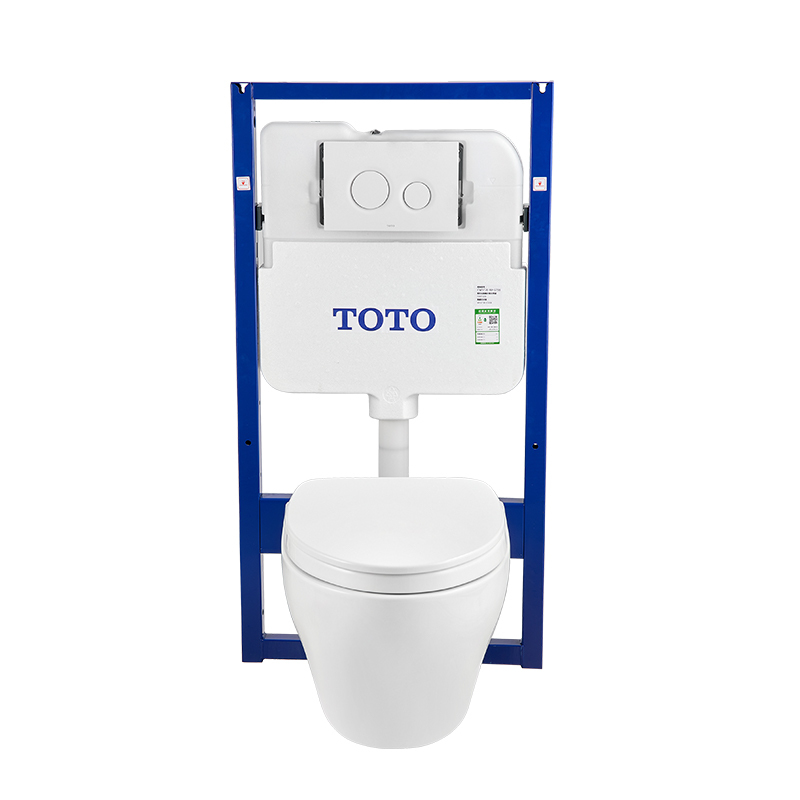 TOTO壁挂马桶挂墙极漩悬挂坐便器暗装隐藏水箱墙排CW822EB(04-C)高清大图