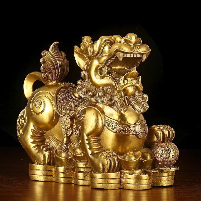 铜貔貅摆件大号一对纯铜貔貅家居办公室桌风水装饰工艺品_311_820