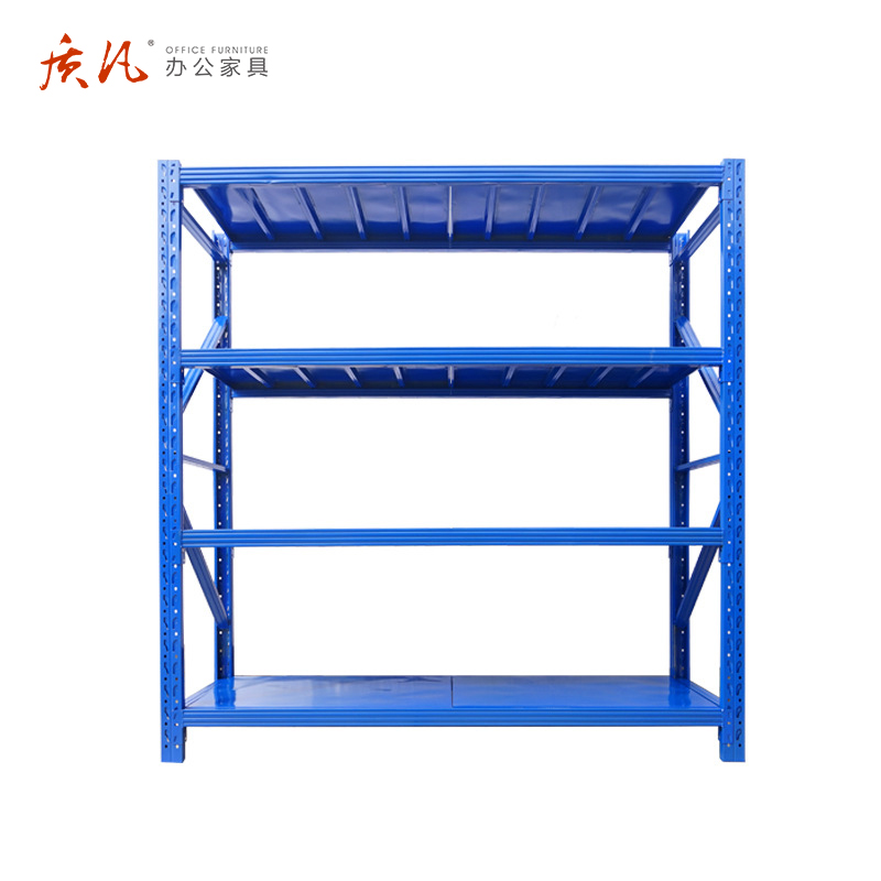 质凡货架仓库货架置物架展示架蓝色轻型长120宽40货架承重150kg高清大图