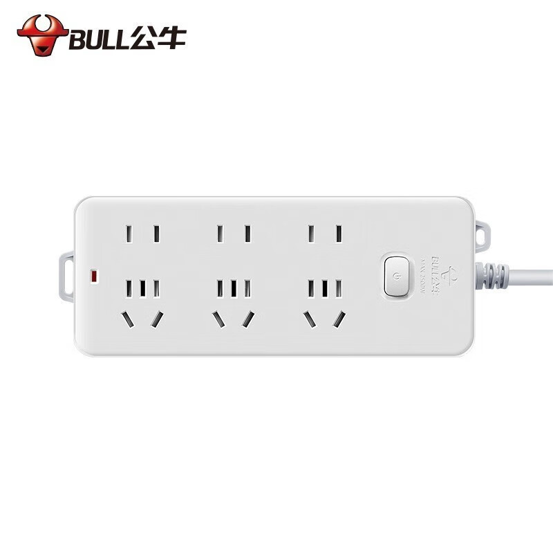 公牛(BULL)GN-402 插座/带儿童保护门 新国标/插线板 6位总控开关全长1.8米高清大图