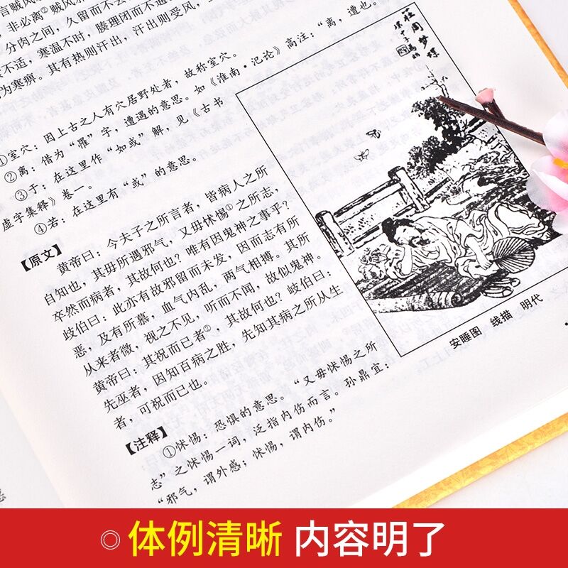 [醉染正版]黄帝内经图文版全套6册精装原文注释解译义 大众文艺出版社正版中医四大名著黄帝内经全本素问灵枢养生智慧中医学养高清大图