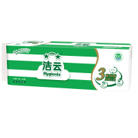 洁云(Hygienix) 卷纸 柔韧 实芯卷纸3层110节24卷组合装卫生纸