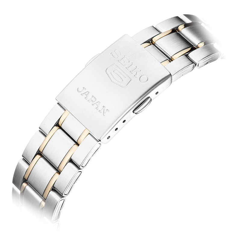 精工(SEIKO)手表 5号系列自动机械表日本原装商务休闲防水双历男士时尚腕表钢带 SNKL47J1