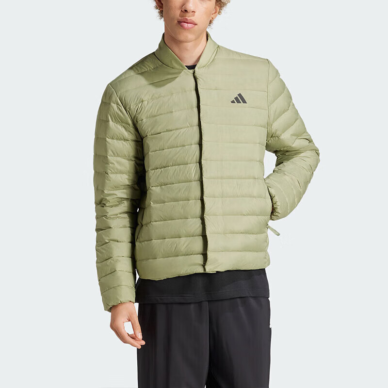 阿迪达斯 (adidas)男装新款户外运动服时尚防风保暖休闲羽绒服外套 JM1237 ZP JM1239/绿色 XL