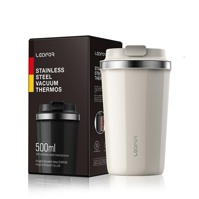 保温咖啡杯 马克杯茶杯带盖旅行便携式随手杯子外出保温杯500ml 雅黑色500ml+磨砂黑色500ml高清大图