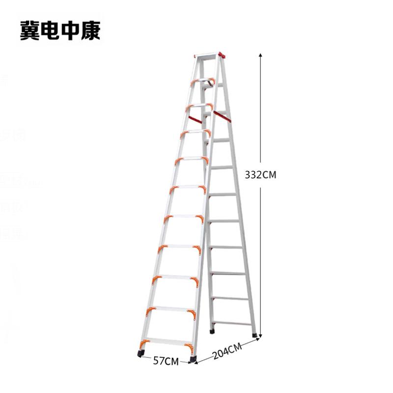 冀电中康 铝合金人字梯 3mm厚3.5米高 架高清大图
