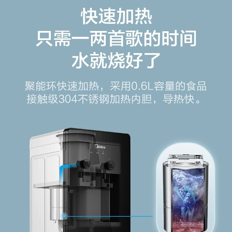 美的(Midea)饮水机家用立式办公柜式冰热制冷饮水器YD1616S-X