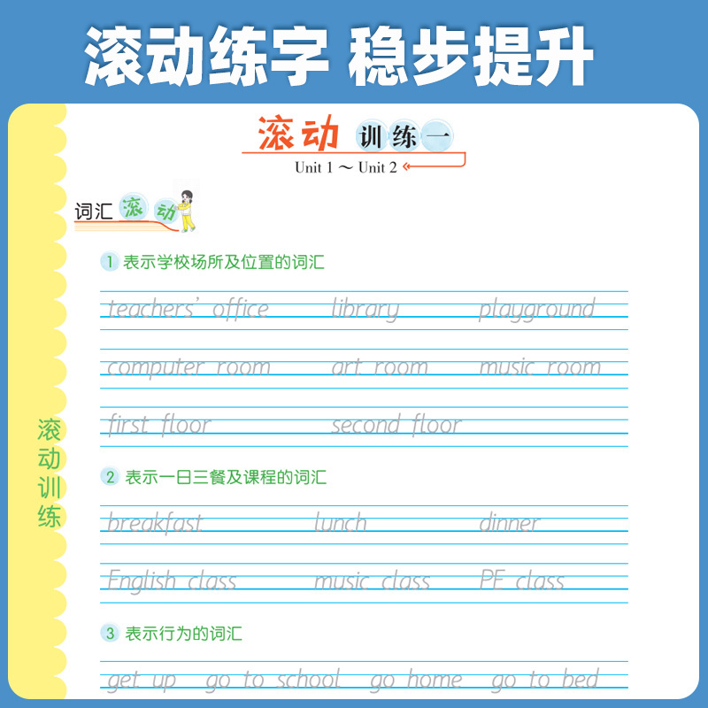 英语练好字同步字帖[人教pep版] 四年级下 [正版]四年级衡水体英语字帖下册人教pep版小学生英文手写字体同步练字帖天