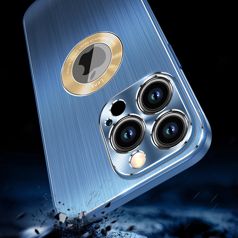 魅爱琳 苹果14手机壳iPhone14 Pro Max保护套Plus外壳 轻薄金属拉丝防摔 轻薄时尚软边 防指散热炫酷