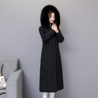 林羽森 2019秋冬新款羽绒服 中老年女中长款过膝长款 加厚加大码加肥韩版女装外套冬季狐狸毛领妈妈装