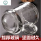 家用加厚耐热防裂刻花玻璃杯办公泡茶杯大容量带盖带把玻璃茶水杯 封后 蓝莓大肚茶奶杯盖子颜色随机