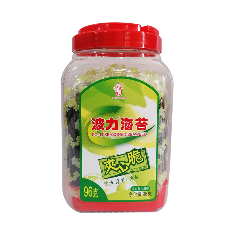 波力 海苔渔趣夹心脆 96g*2 (约96包)紫菜脆片海苔儿童休闲食品
