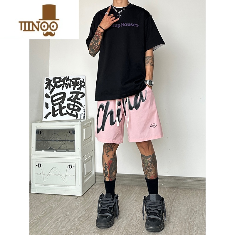 YANXU美式篮球运动短裤男夏季潮牌薄款速干大码五分裤跑步透气休闲裤子高清大图