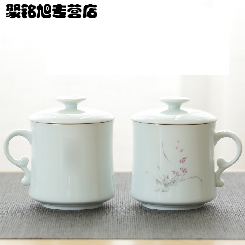 陶瓷过滤茶杯带盖创意马克杯办公花茶杯个性家用水杯礼品杯子瓷杯家用喝水杯子新款创意杯子喝水杯家用陶瓷杯