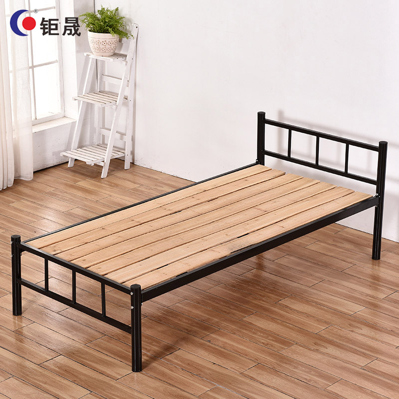 钜晟 床铁架木板床员工职工学生宿舍床午休床简约型1.2米宽 SJDCC-1200-1黑色 1200*2000高清大图