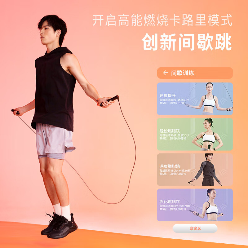 沃莱智能计数跳绳S2 无绳负重成人健身减肥运动儿童中考专用 粉色RS2159ULB