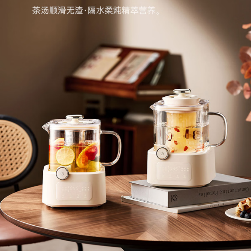 巴森1.2L小方炖全玻璃养生壶 BS-D7 基础款 白色(个)高清大图