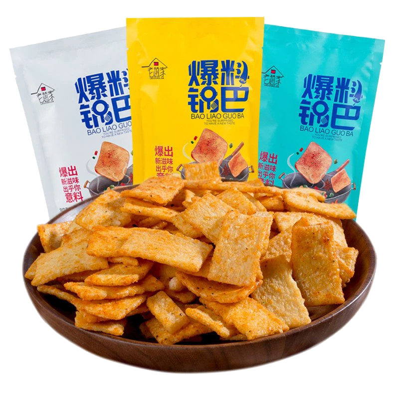 杂粮锅巴麻辣味80gX4袋 小麦大米锅巴零食小吃麻辣味手工锅