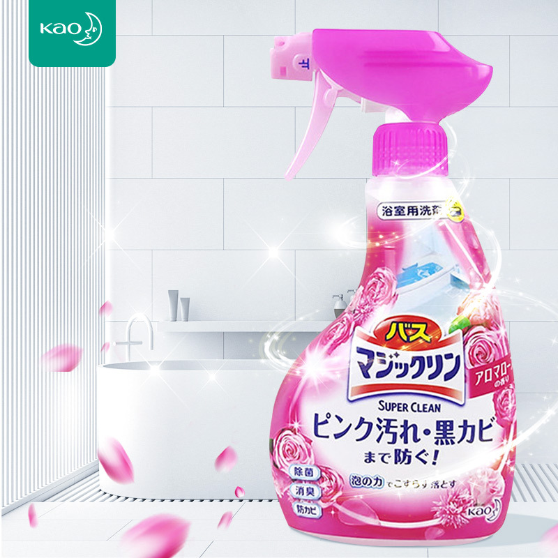 花王(KAO) 浴室浴缸清洁剂 粉色玫瑰香 380ml*2瓶 组合