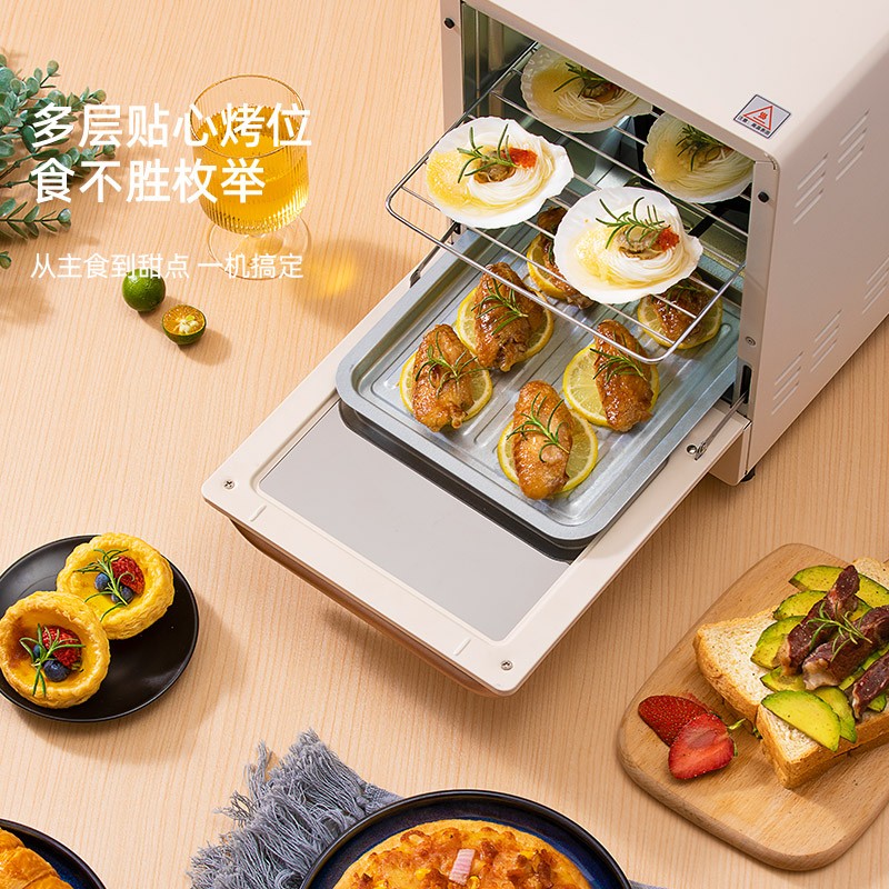 迈卡罗电烤箱一机多能双S型发热管双旋钮定时控温MC-KX12M高清大图