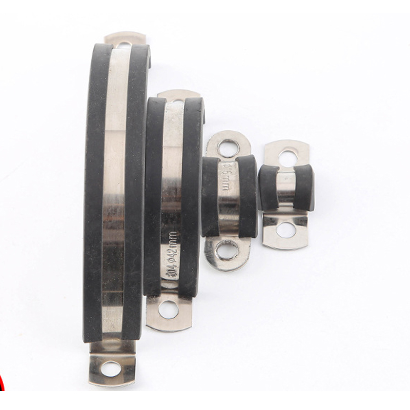 红鲸鱼 U型不锈钢胶条骑马卡 管卡管箍线夹抱箍(双铆40mm)个高清大图