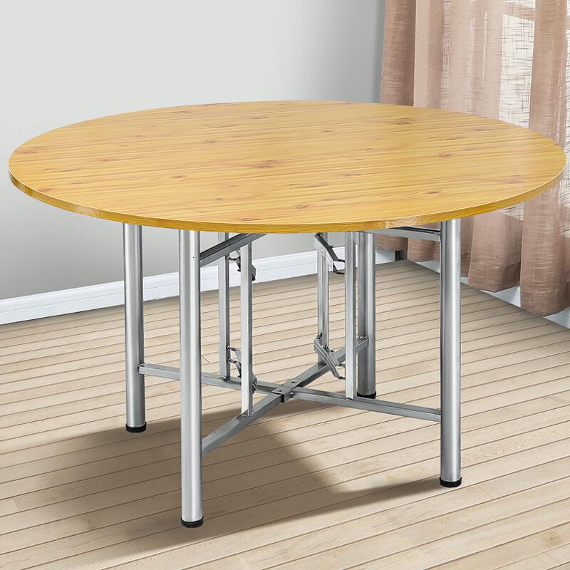 酒店圆桌面板台实木大折叠桌子园桌家用圆形餐桌转盘带10人20饭桌安心