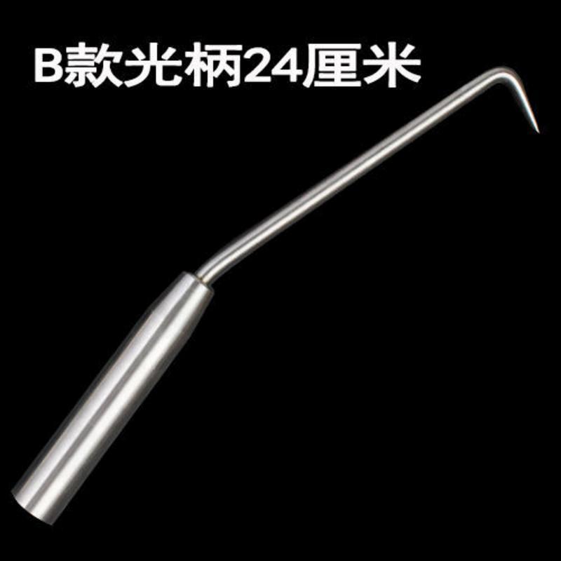 扎钩钢筋钩扎钩精品不锈钢扎勾钢筋工钢筋钩子耐敲打扎丝钩绑钩 B款光手柄24厘米