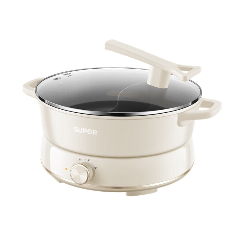 苏泊尔电火锅鸳鸯锅家用多功能6L大容量分体煎烤肉蒸锅 1英寸鸳鸯锅H30YKX56AY 6L大容量