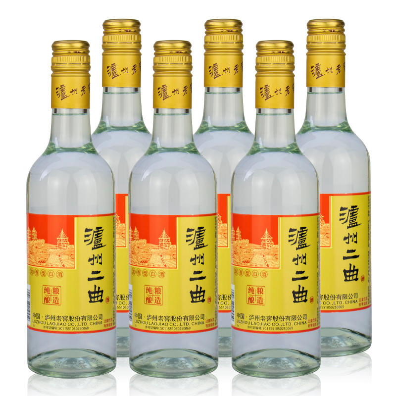 泸州老窖 泸州二曲 纯粮酿造 浓香型白酒52度500ml*12瓶整箱高清大图